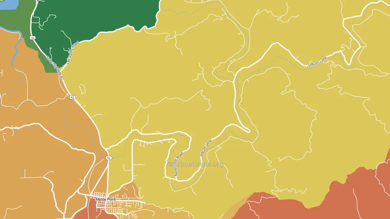 Gravelford, OR Map of Theft Rates