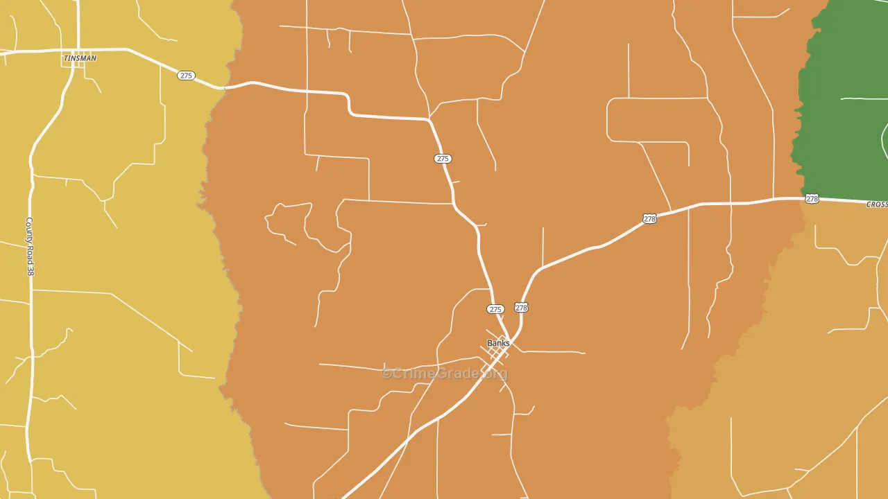 Gravelridge, AR Map of Theft Rates