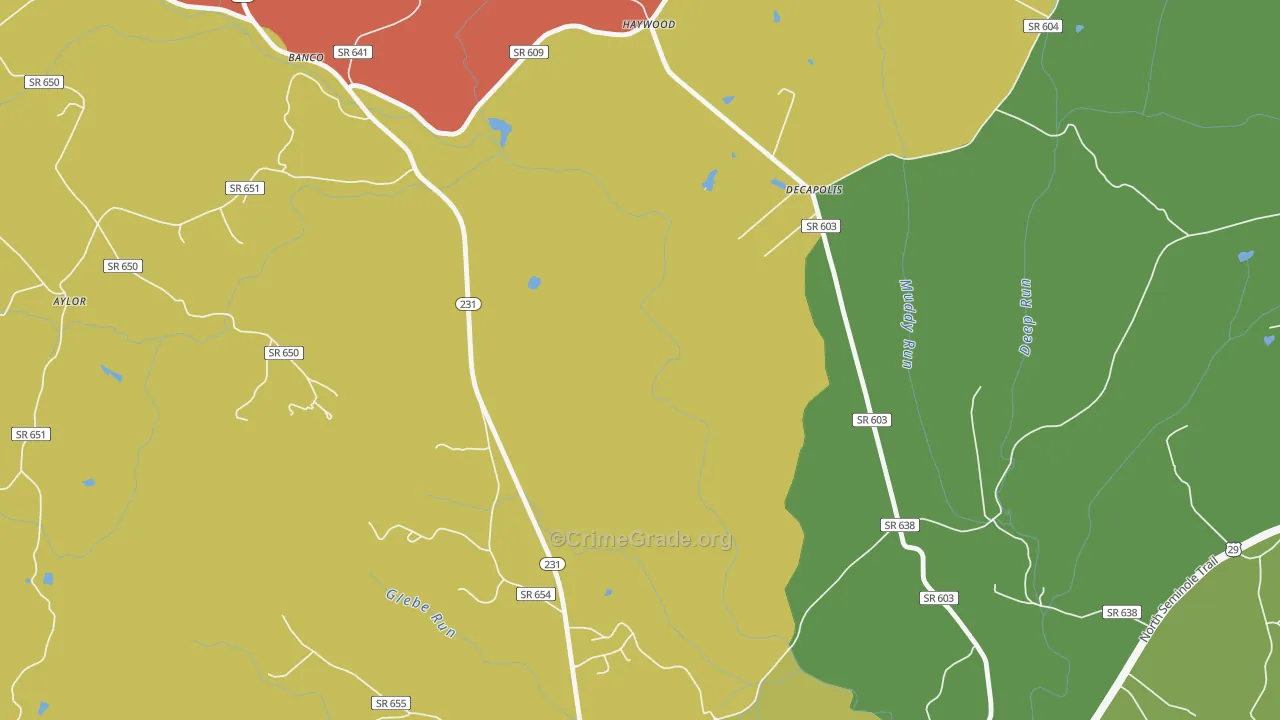 Graves Mill, VA Map of Theft Rates