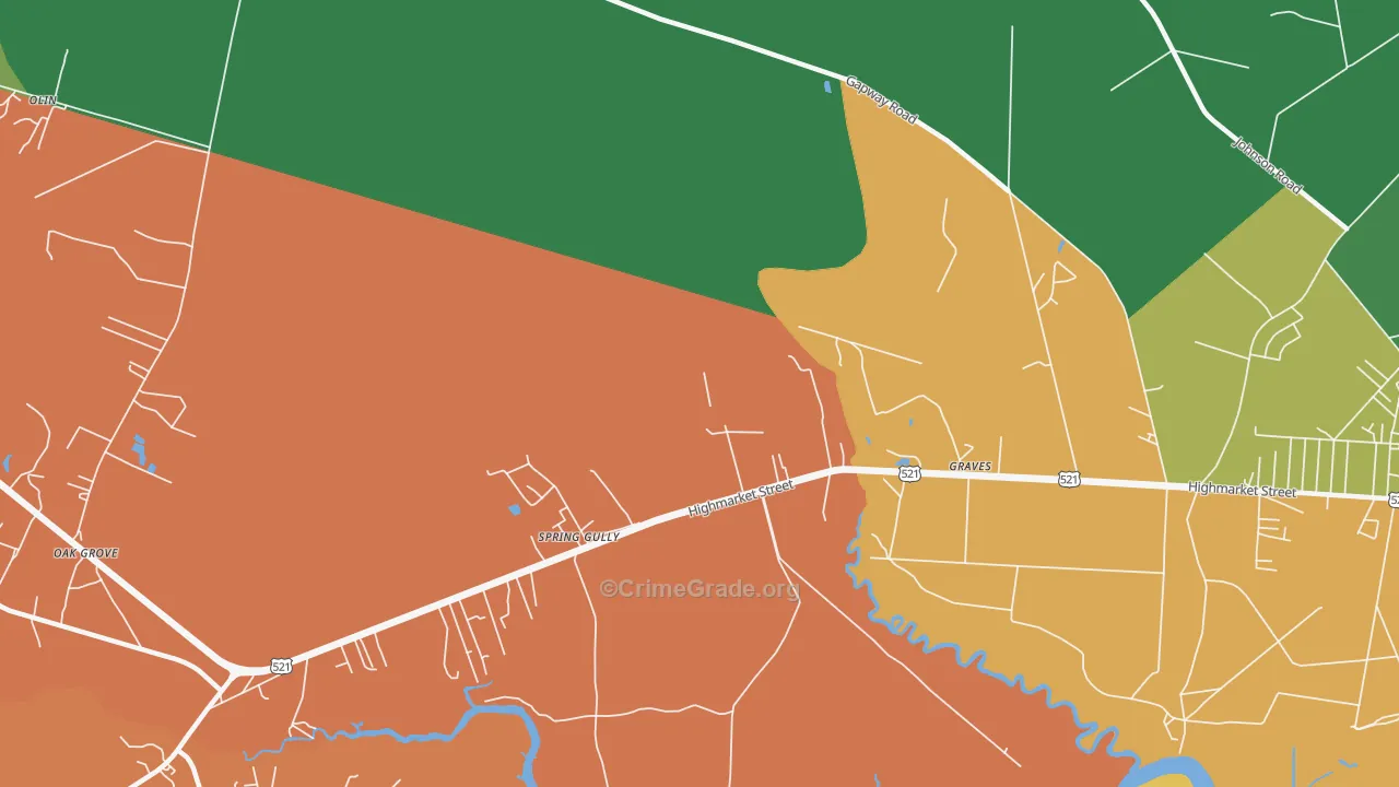 Graves, SC Map of Theft Rates