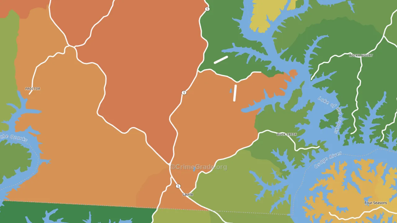 Gravois Mills, MO Map of Theft Rates