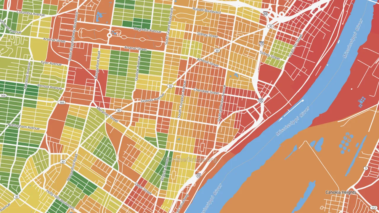 Gravois Park, St. Louis, MO Map of Theft Rates