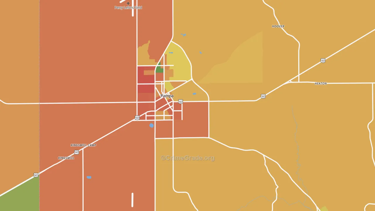Gray County, TX Map of Theft Rates