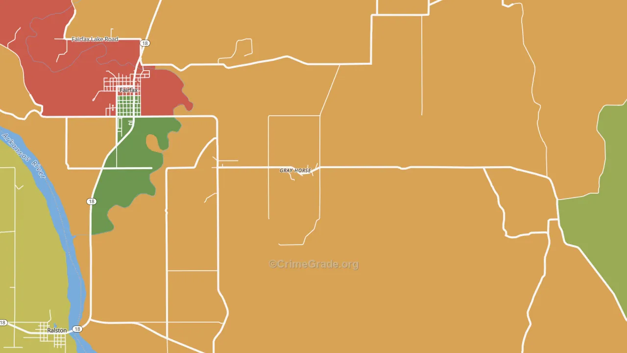 Gray Horse, OK Map of Theft Rates