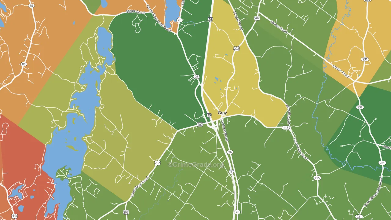 Gray, ME Map of Theft Rates