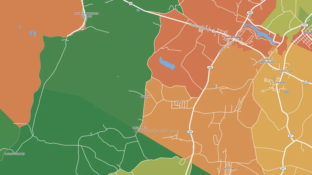 Gray, PA Map of Theft Rates