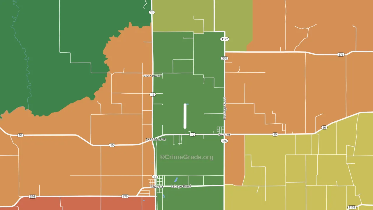 Gray Point, LA Map of Theft Rates