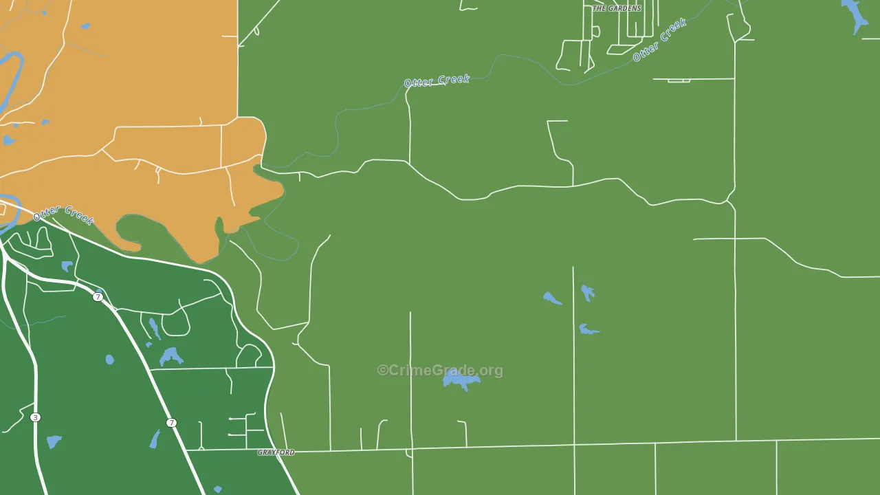 Grayford, IN Map of Theft Rates