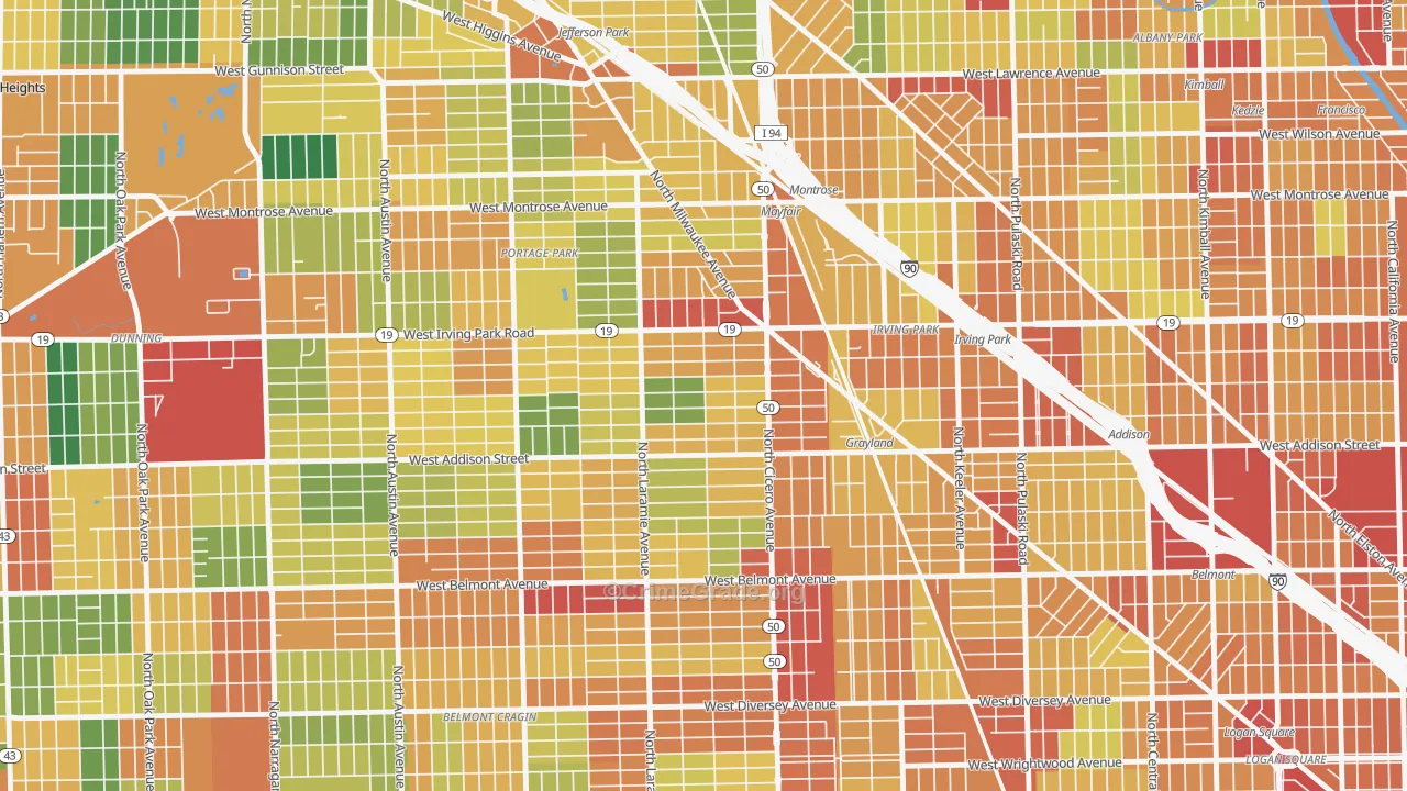 Grayland, Chicago, IL Map of Theft Rates