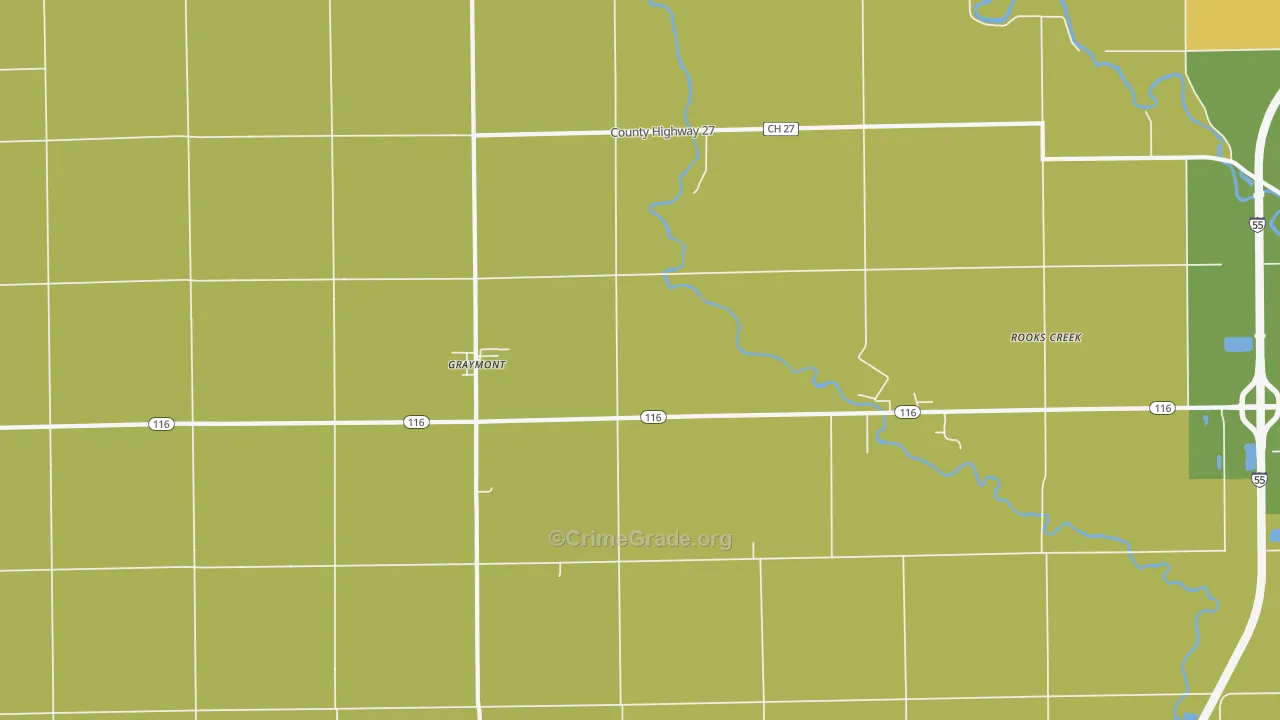 Graymont, IL Map of Theft Rates