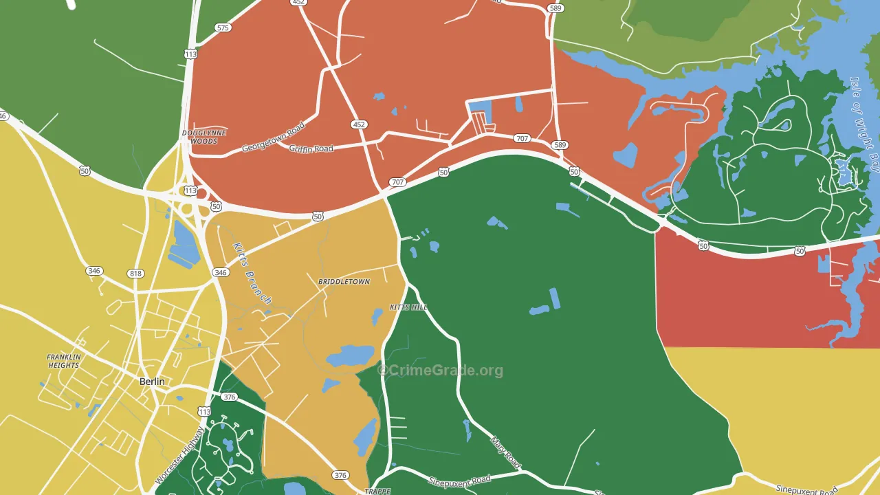 Grays Corner, MD Map of Theft Rates