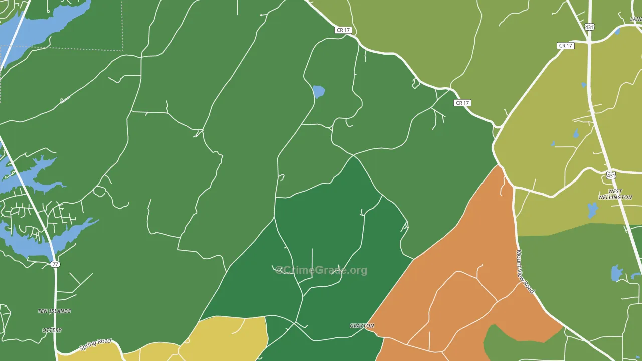 Grayton, AL Map of Theft Rates