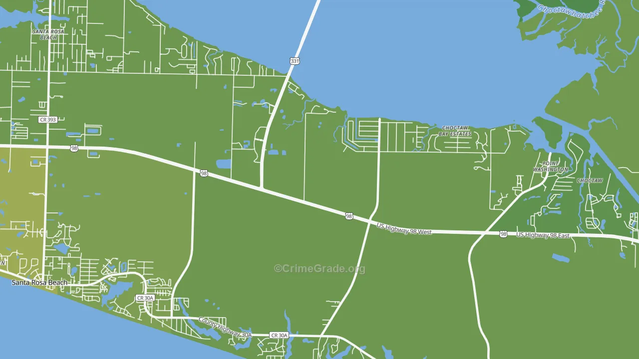 Grayton Beach, FL Map of Theft Rates