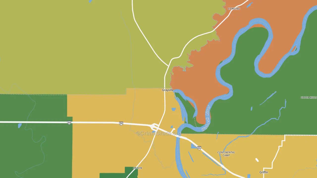 Grayville, IL Map of Theft Rates