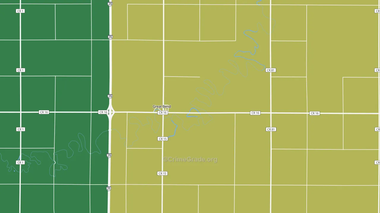 Great Bend, ND Map of Theft Rates