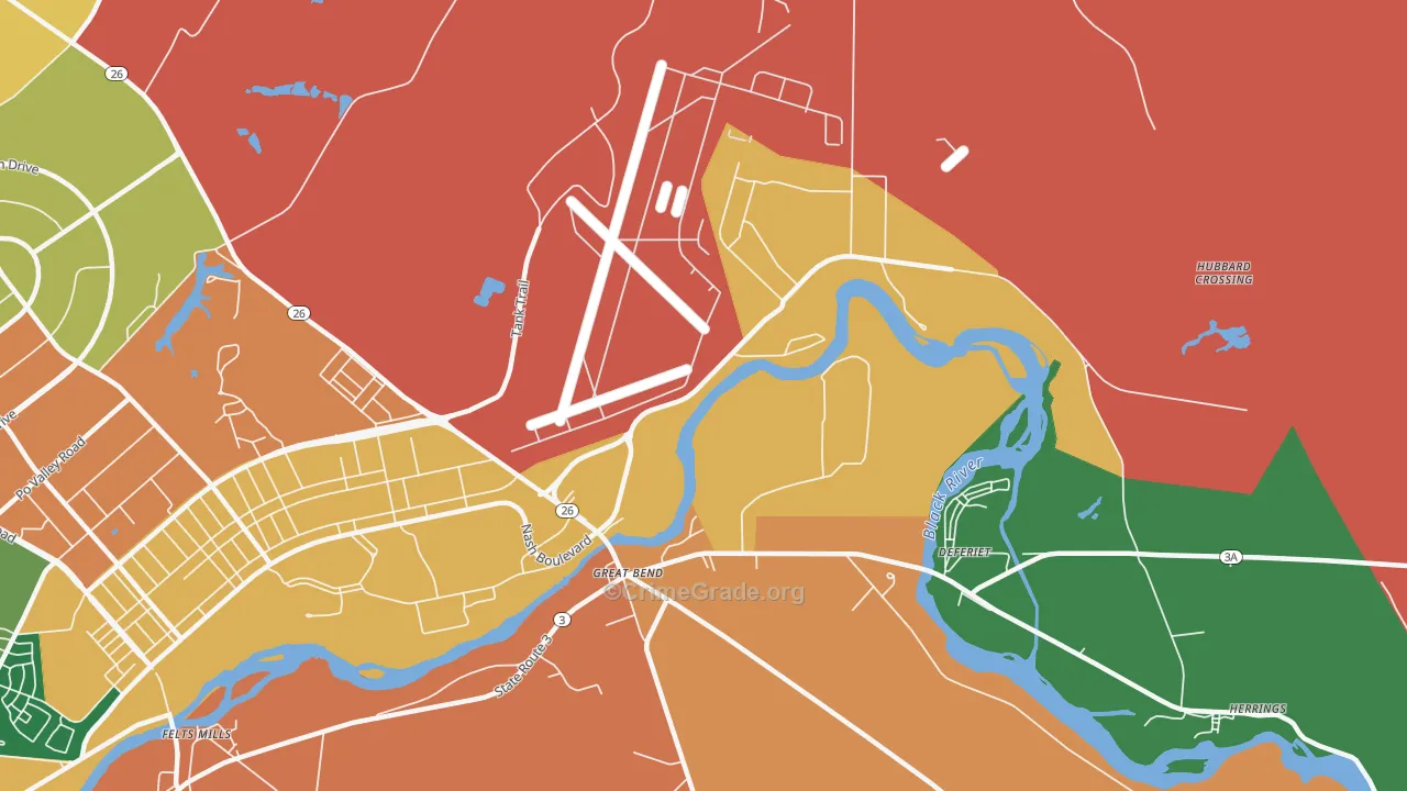Great Bend, NY Map of Theft Rates