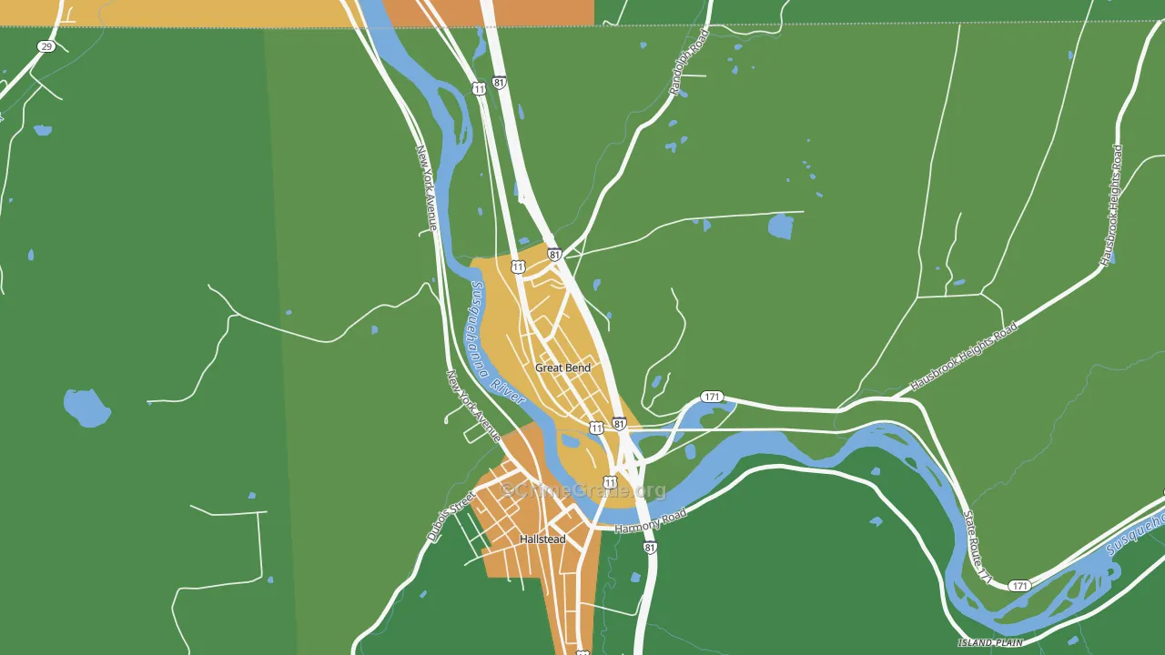 Great Bend, PA Map of Theft Rates