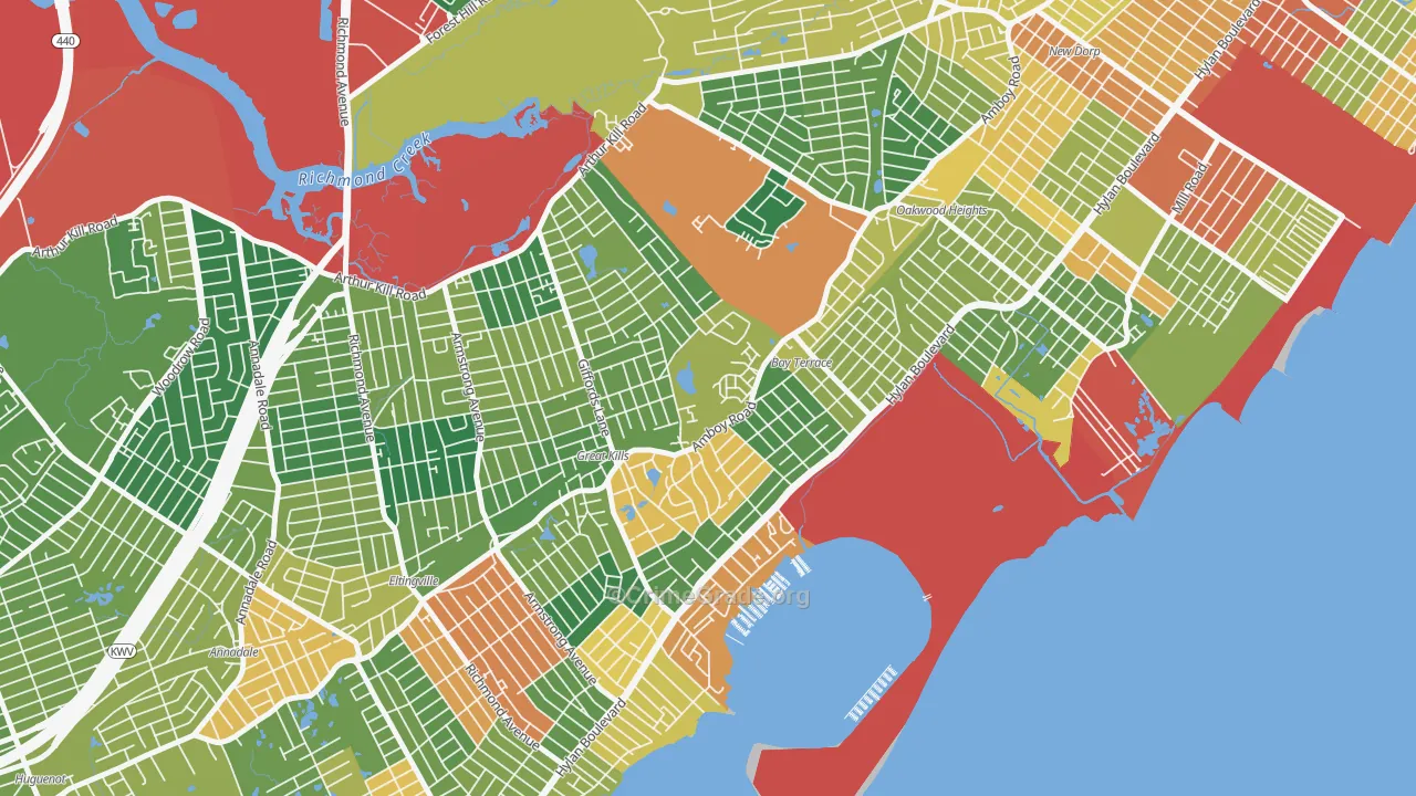 Great Kills, Staten Island, NY Map of Theft Rates
