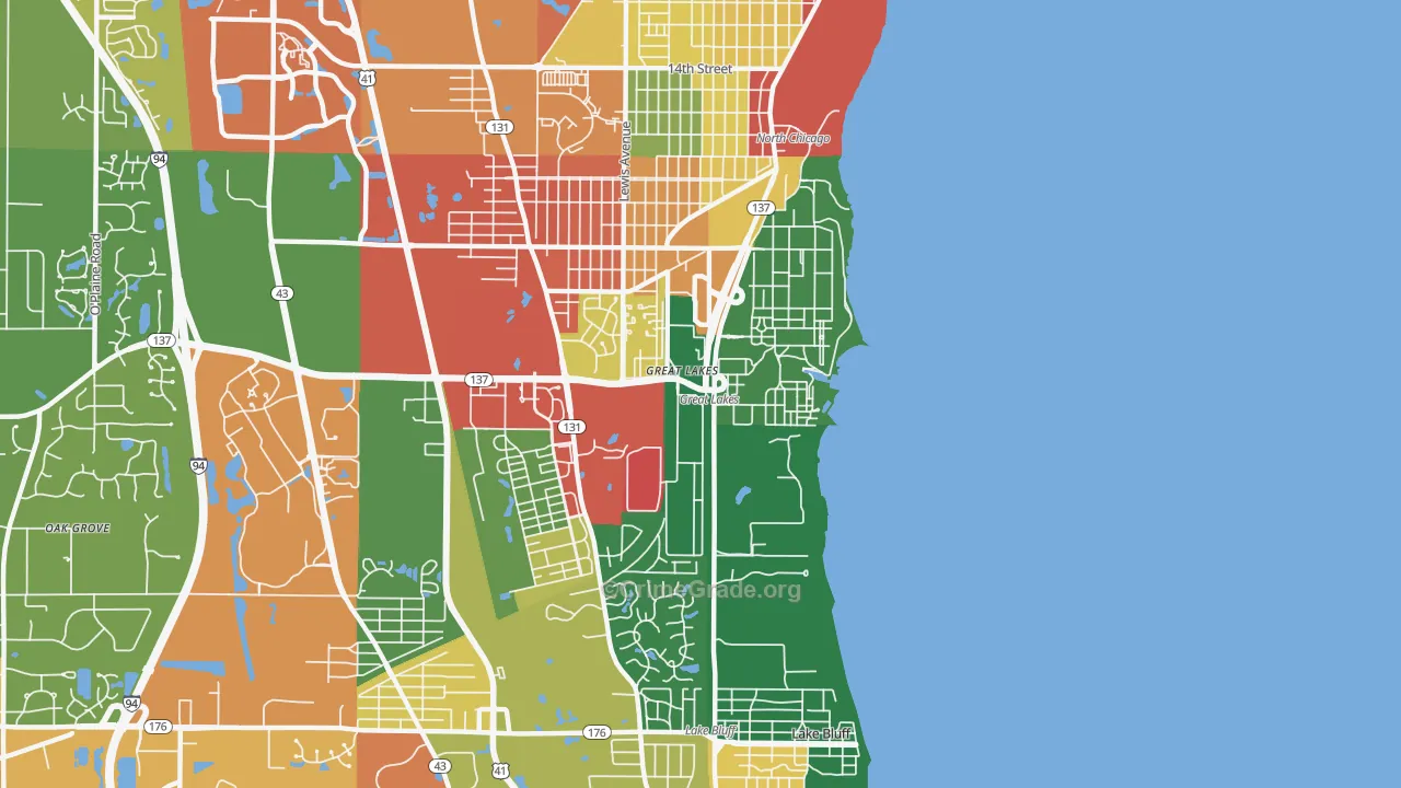 Great Lakes, IL Map of Theft Rates