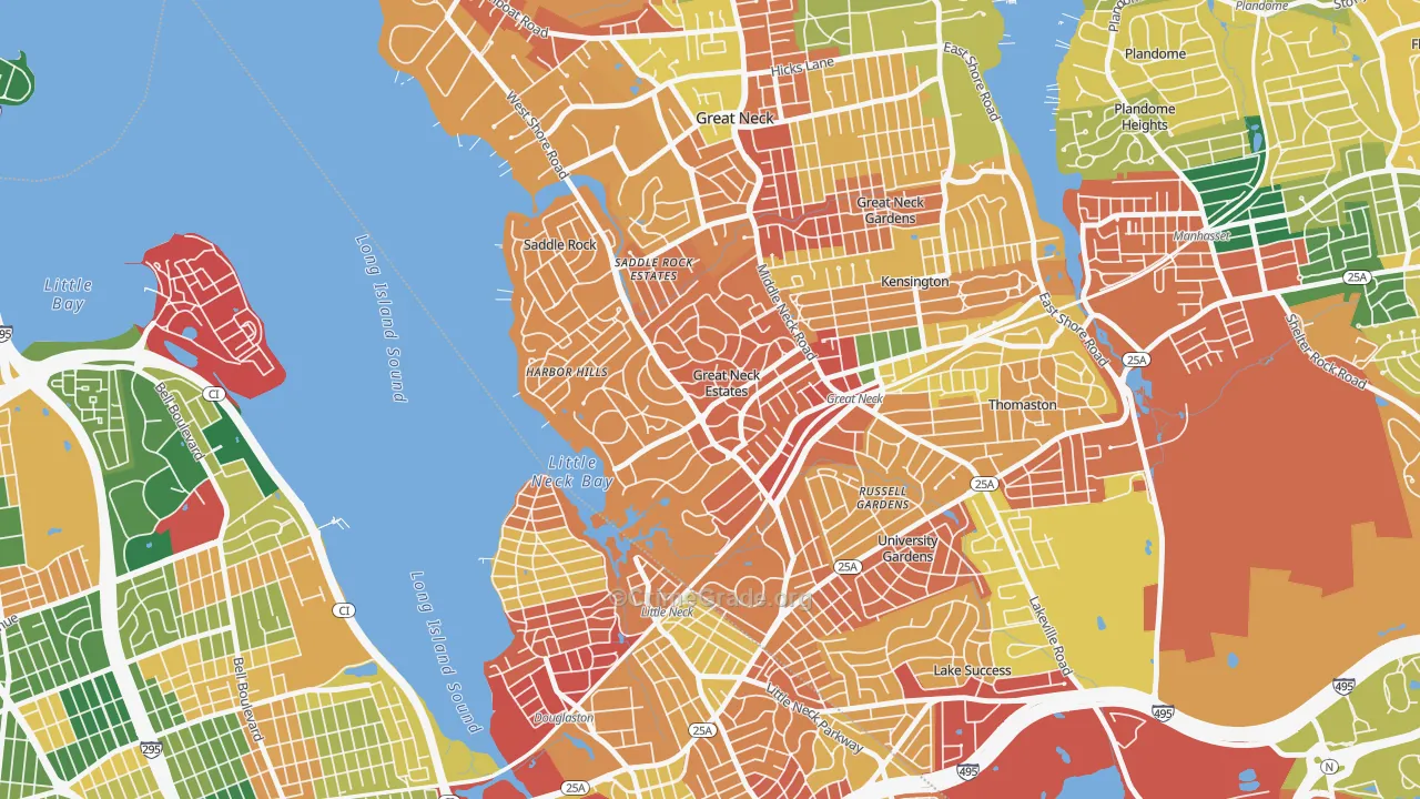 Great Neck Estates, NY Map of Theft Rates