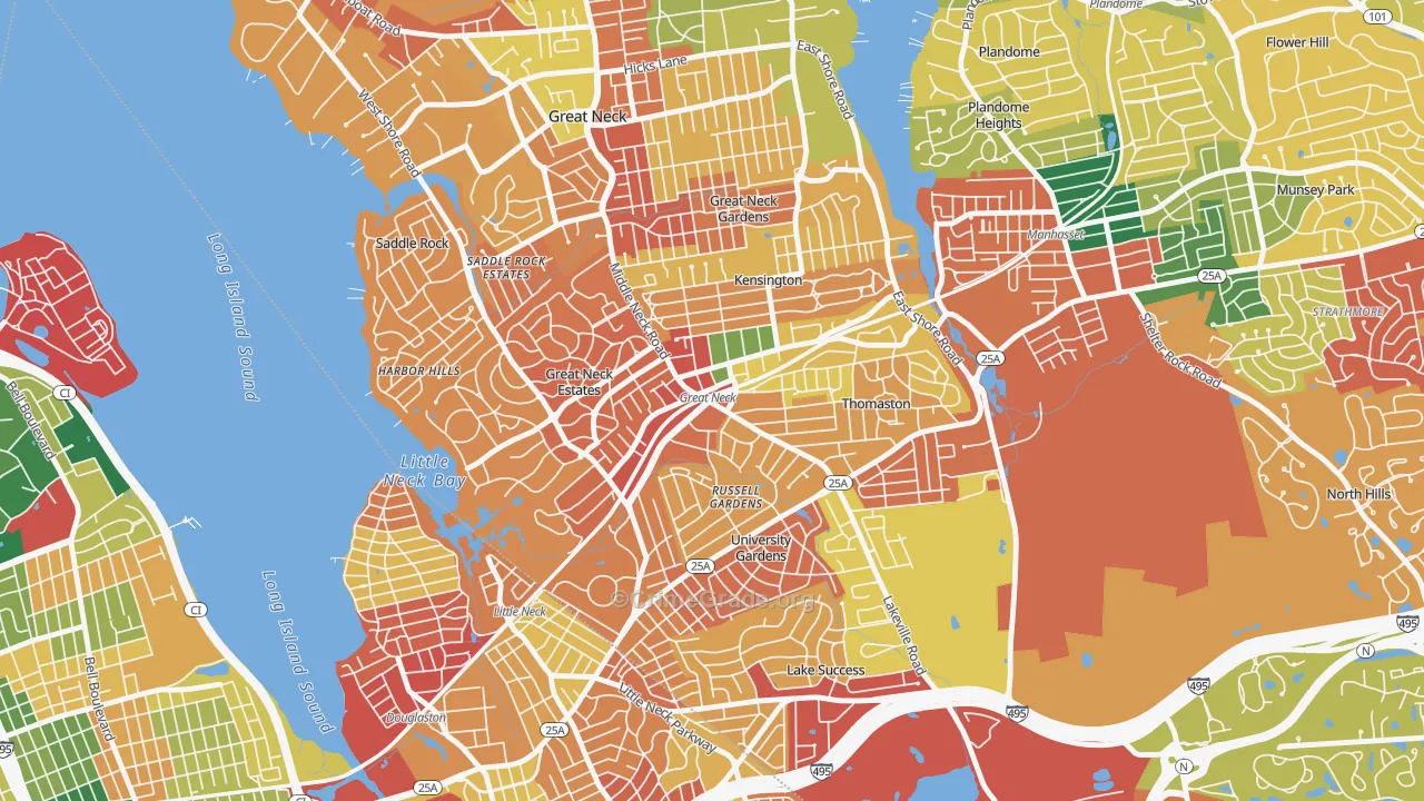 Great Neck Plaza, NY Map of Theft Rates