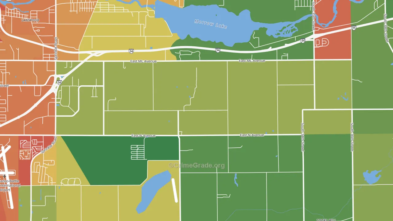 Greater Galesburg, MI Map of Theft Rates