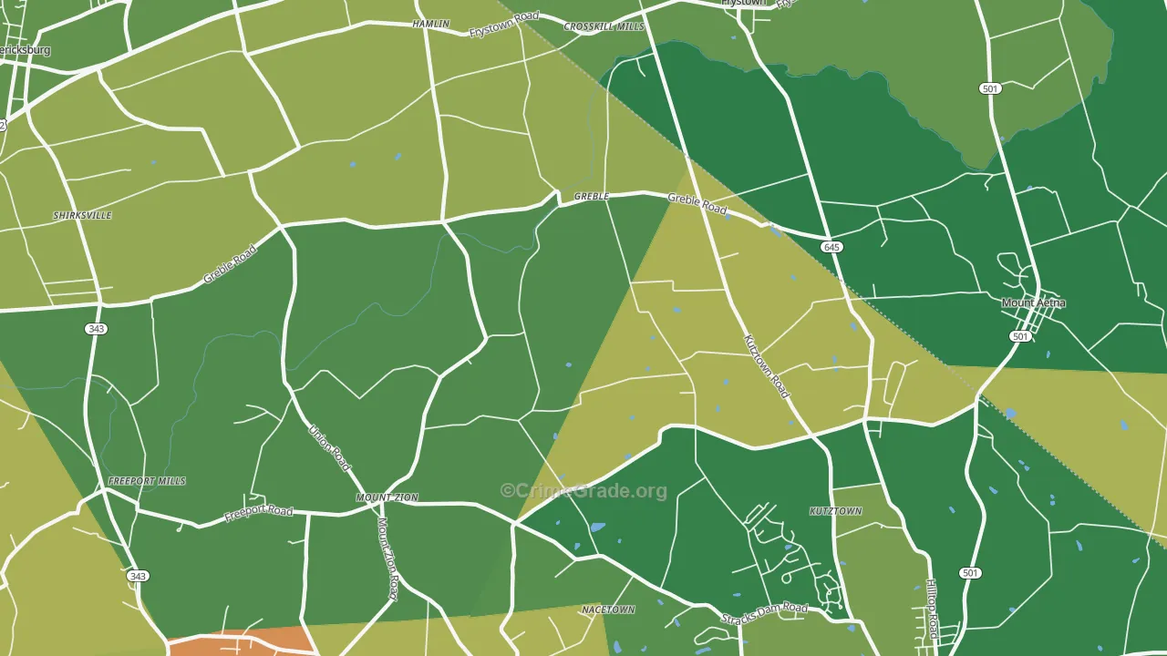 Greble, PA Map of Theft Rates