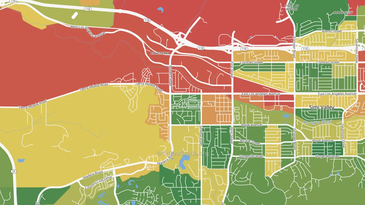 Greek Track, Simi Valley, CA Map of Theft Rates