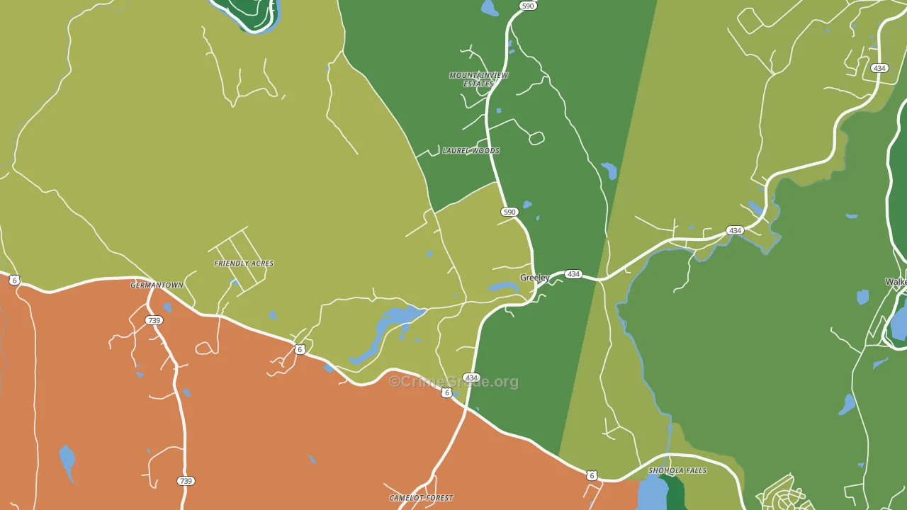Greeley, PA Map of Theft Rates