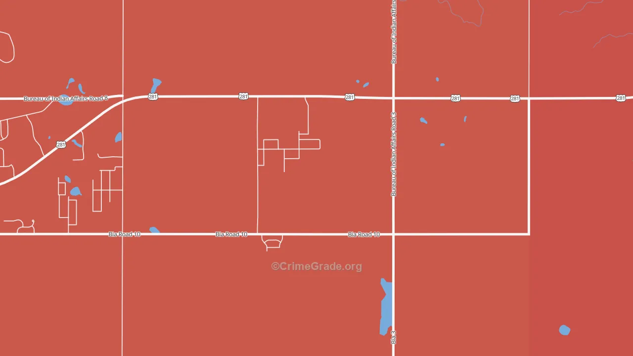 Green Acres, ND Map of Theft Rates