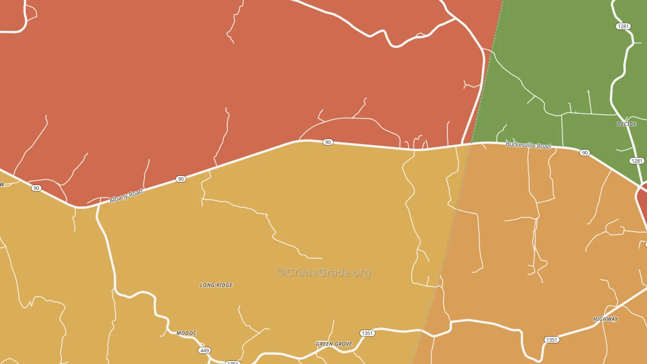 Green Grove, KY Map of Theft Rates