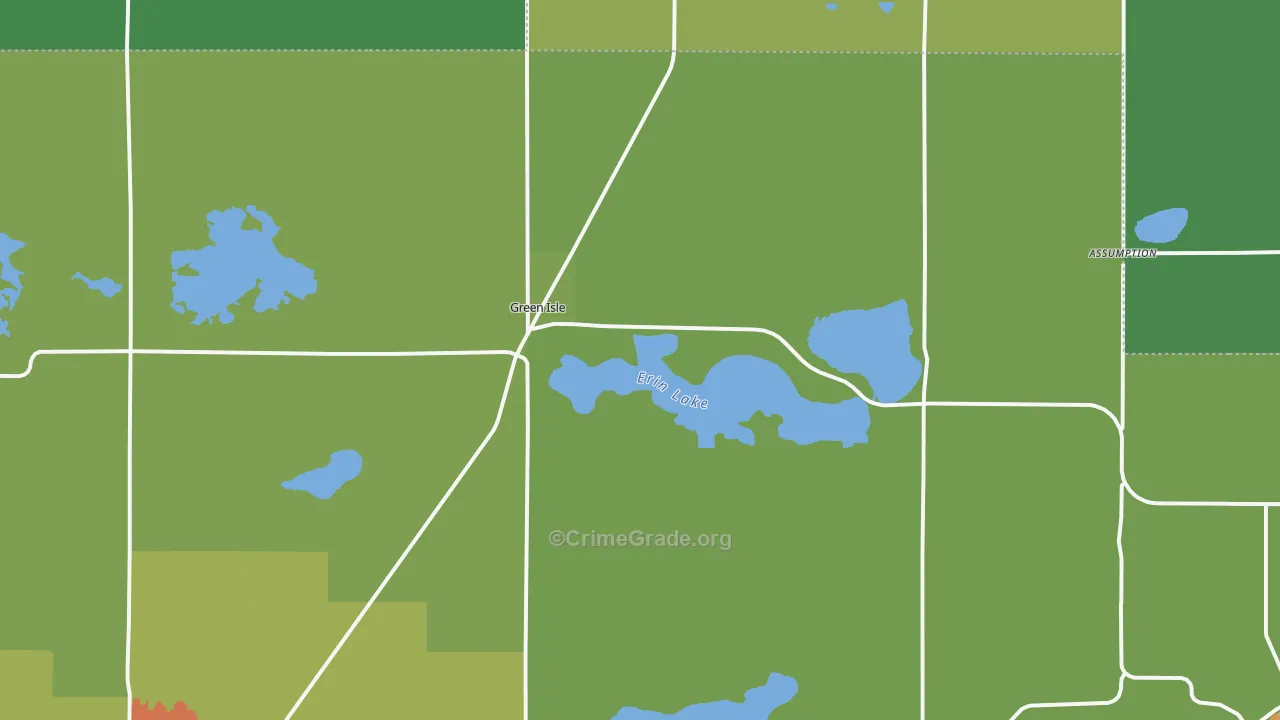 Green Isle, MN Map of Theft Rates