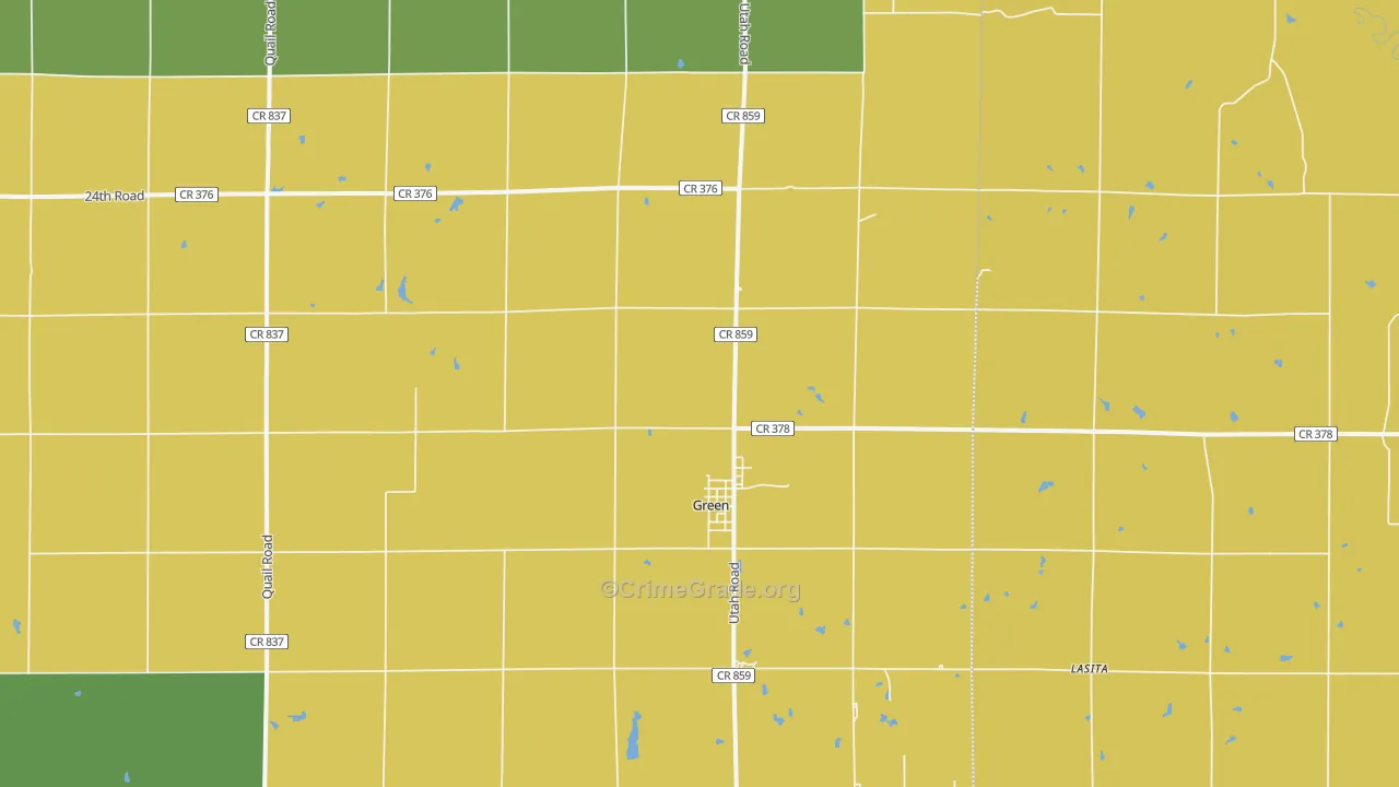 Green, KS Map of Theft Rates