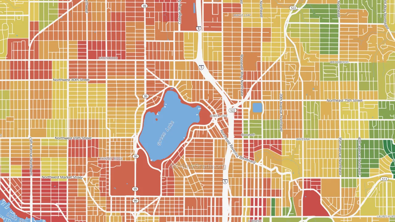 Green Lake, Seattle, WA Map of Theft Rates