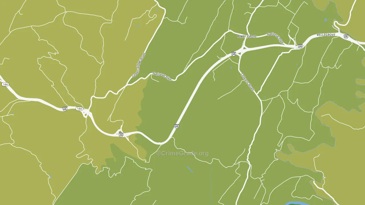 Green Ridge, MD Map of Theft Rates