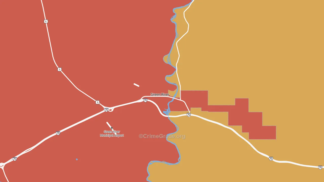 Green River, UT Map of Theft Rates