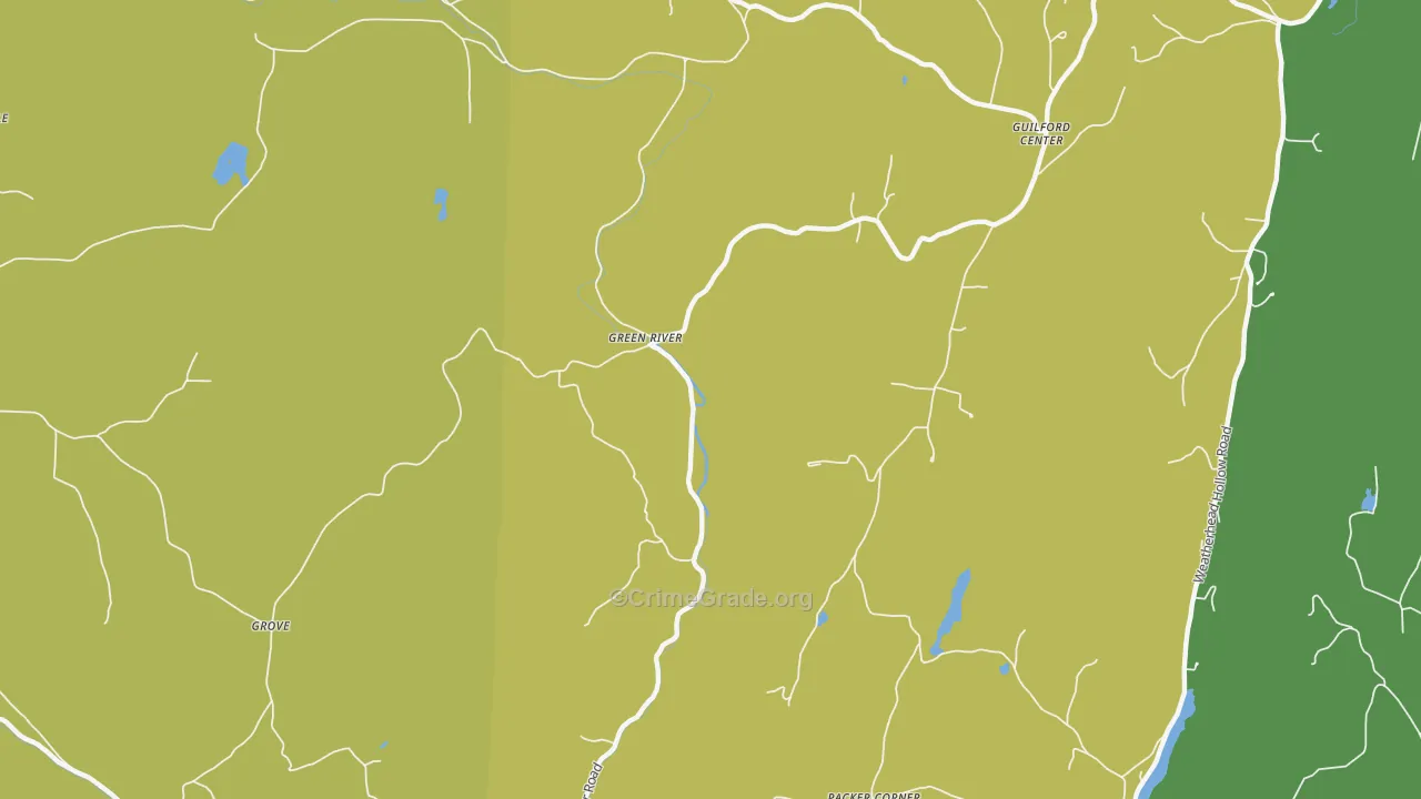 Green River, VT Map of Theft Rates