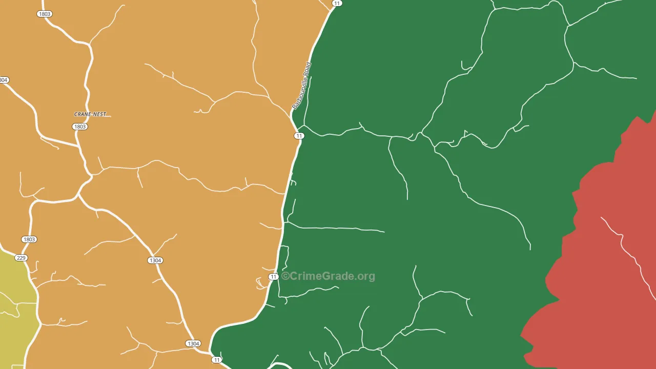 Green Road, KY Map of Theft Rates