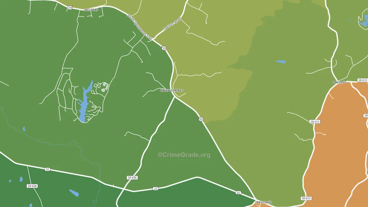 Green Springs, VA Map of Theft Rates