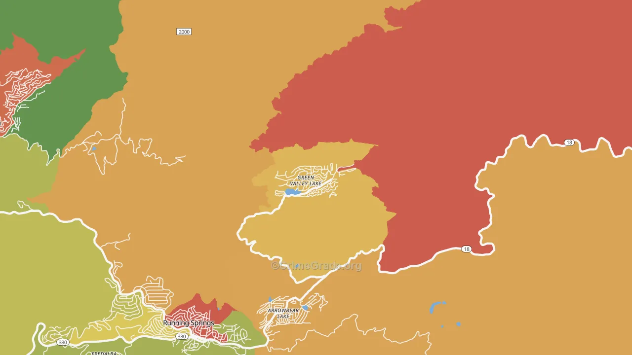 Green Valley Lake, CA Map of Theft Rates
