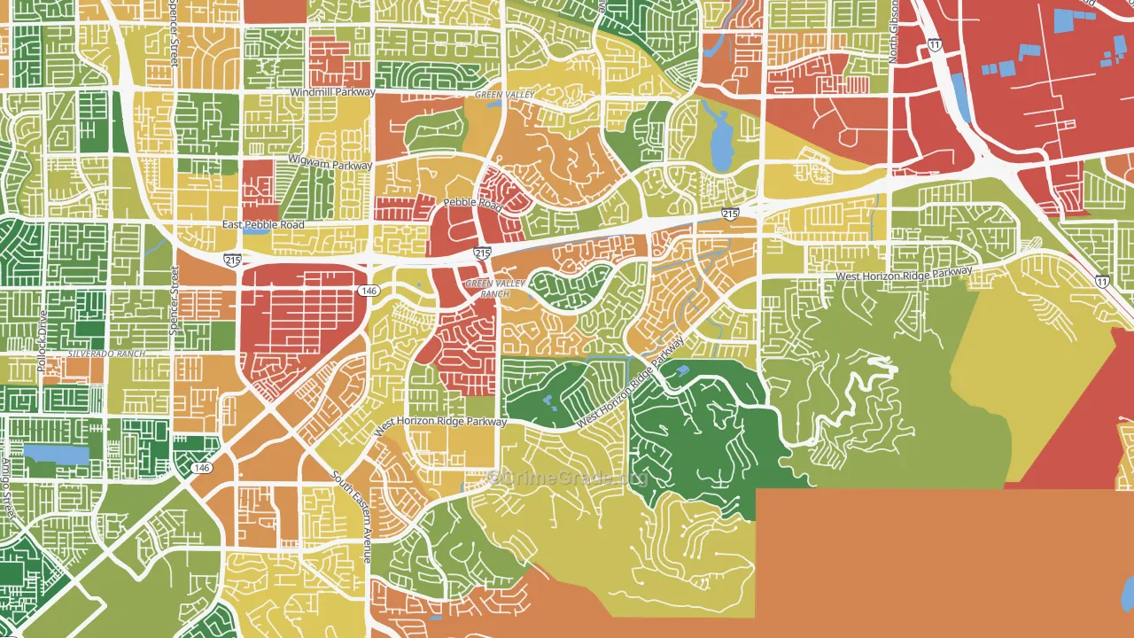 Green Valley Ranch, Henderson, NV Map of Theft Rates