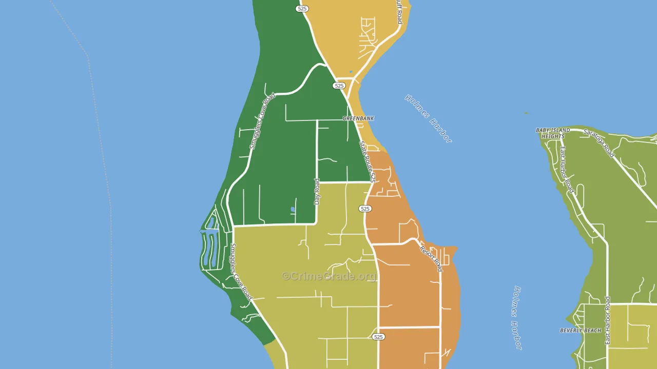 Greenbank, WA Map of Theft Rates