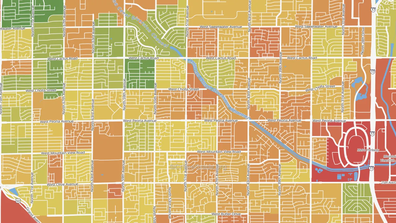 Greenbriar, Glendale, AZ Map of Theft Rates