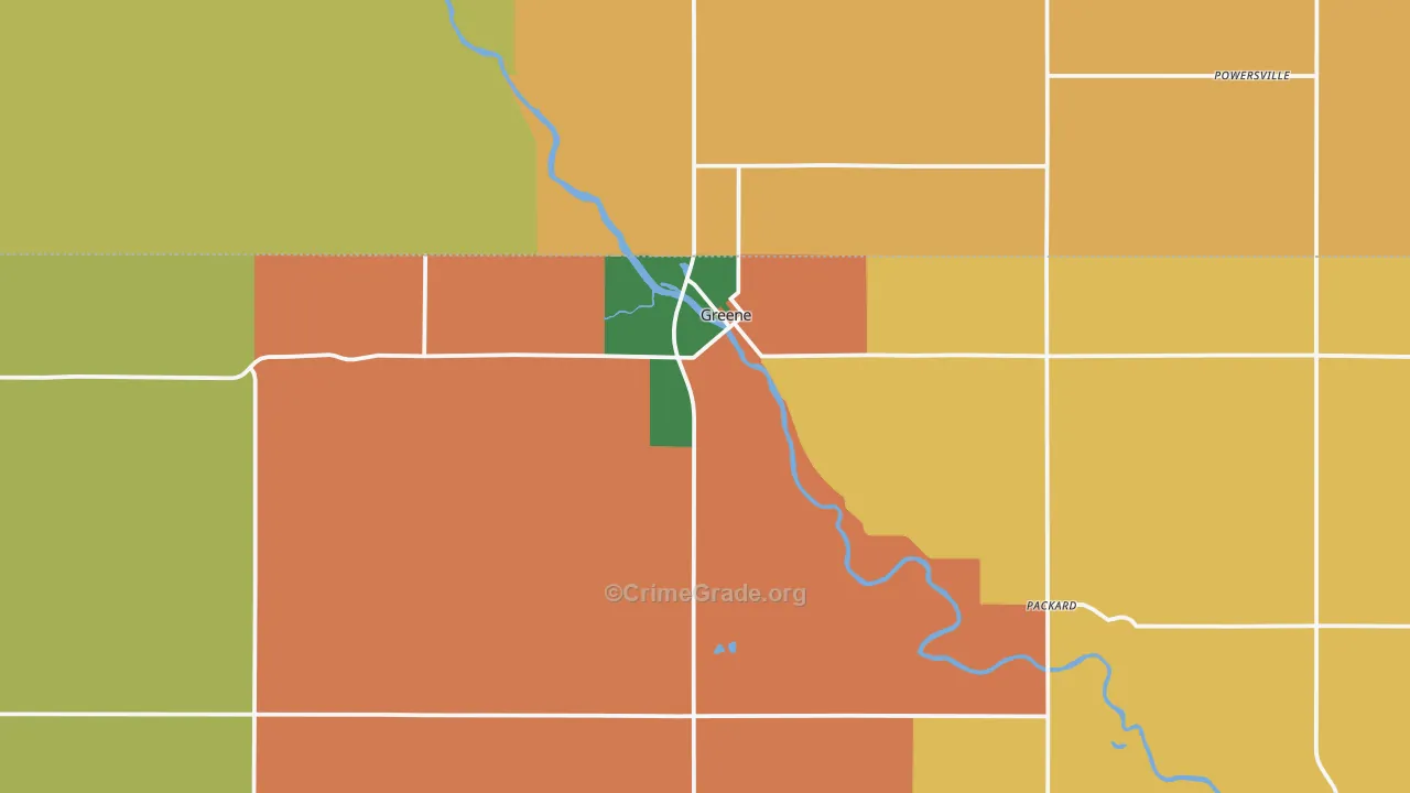 Greene, IA Map of Theft Rates