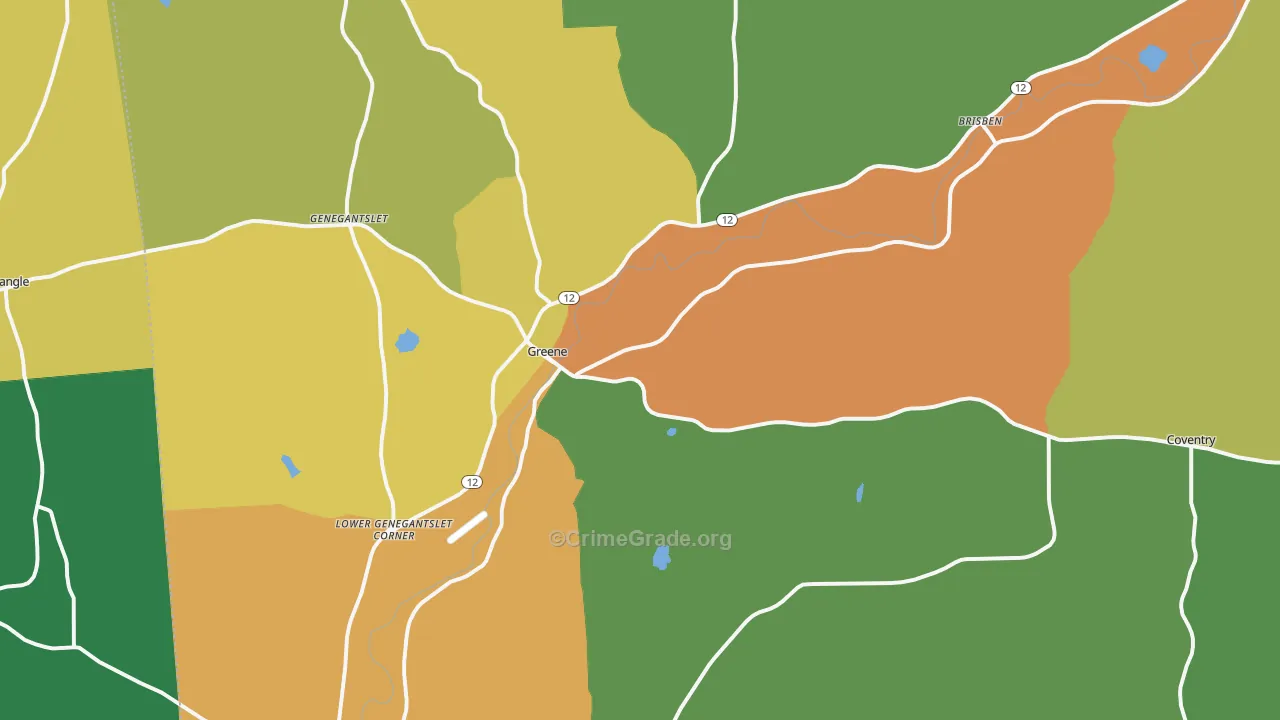Greene, NY Map of Theft Rates