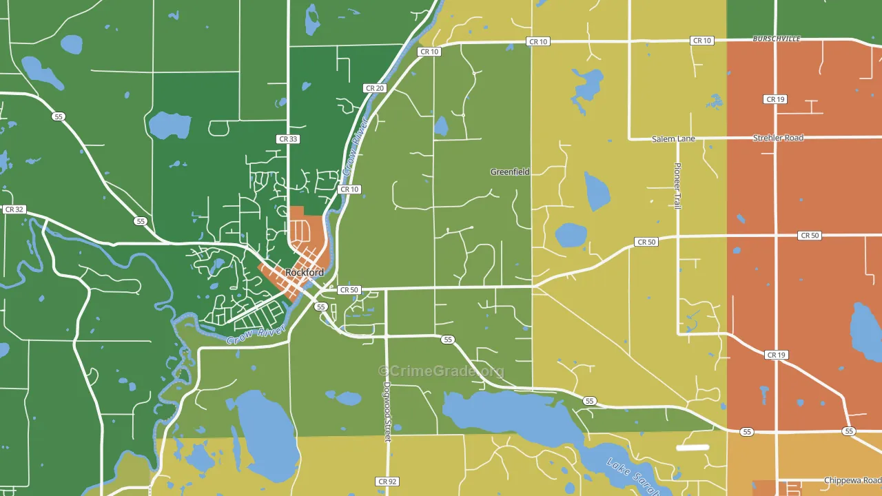 Greenfield, MN Map of Theft Rates
