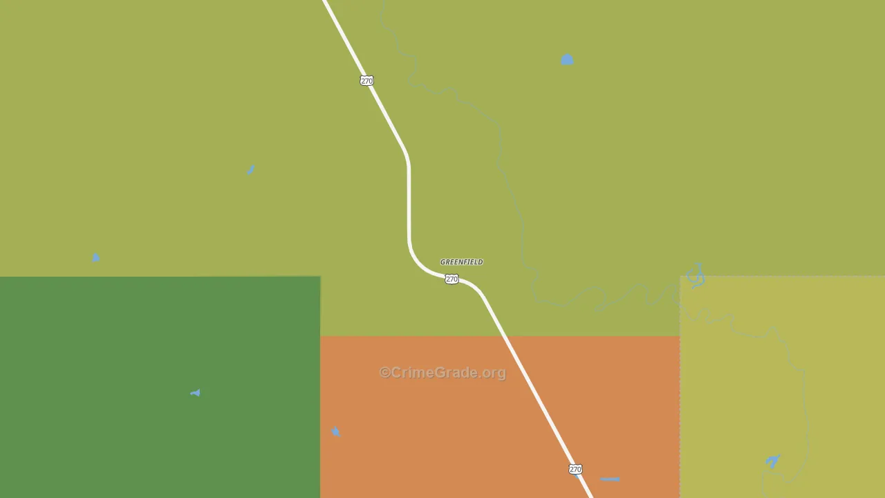 Greenfield, OK Map of Theft Rates