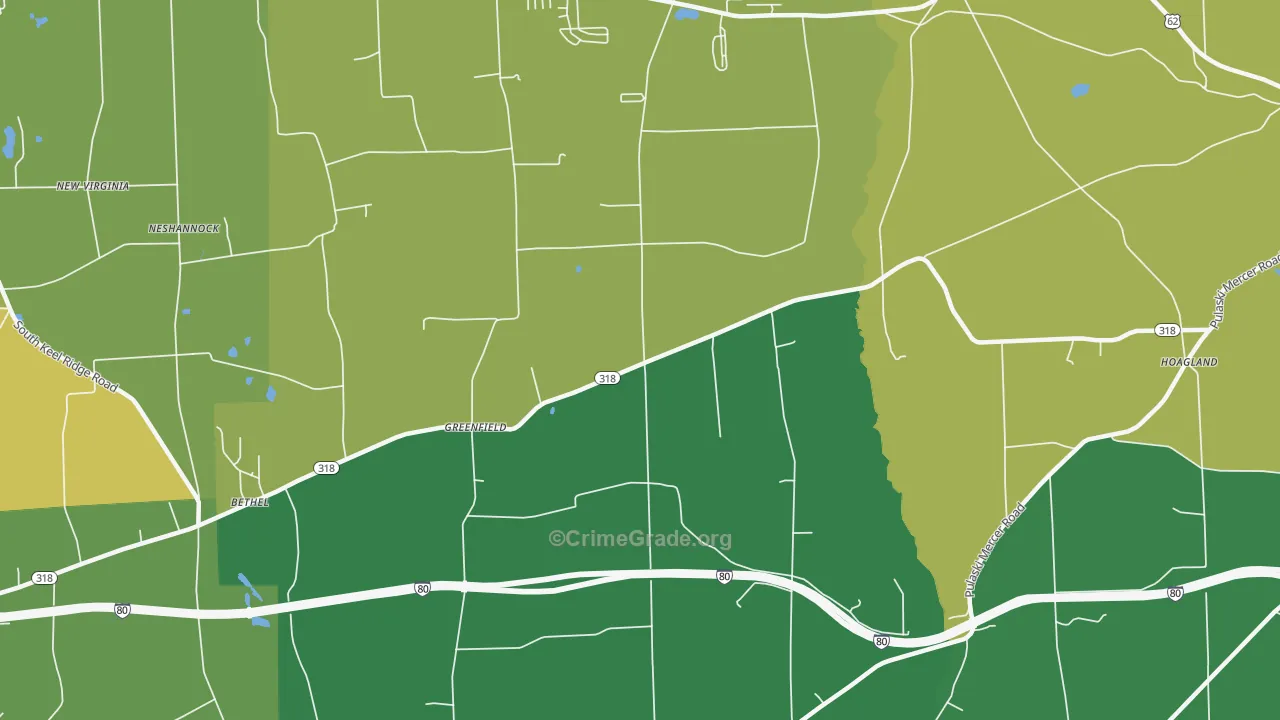 Greenfield, PA Map of Theft Rates