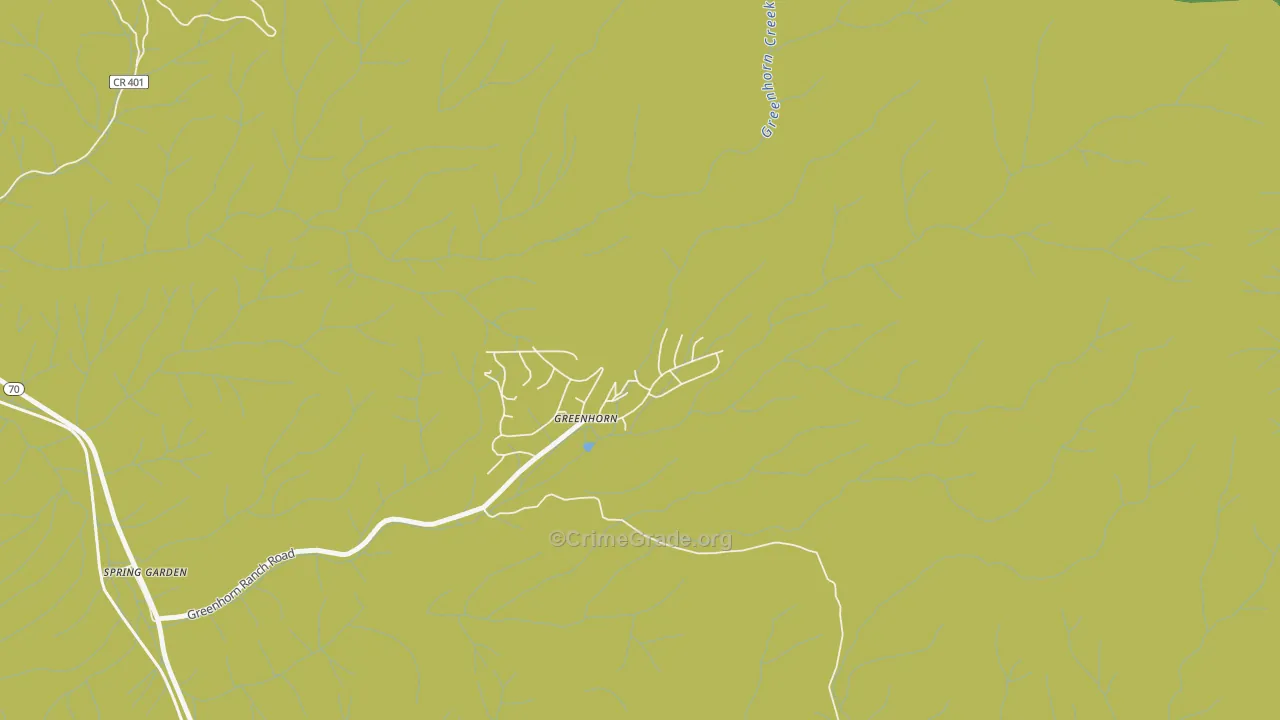 Greenhorn, CA Map of Theft Rates