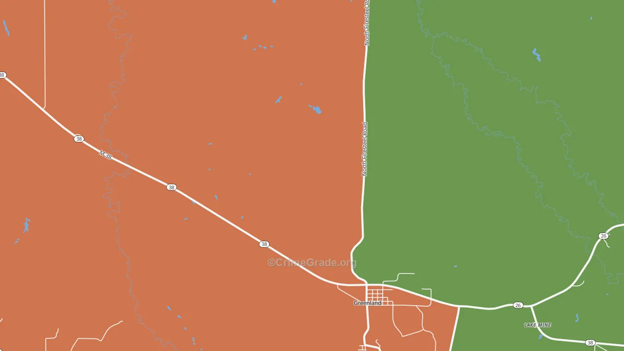 Greenland, MI Map of Theft Rates